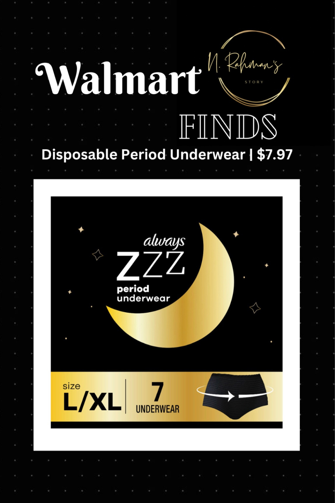 Always, ZZZs Overnight Disposable Period Underwear For Women