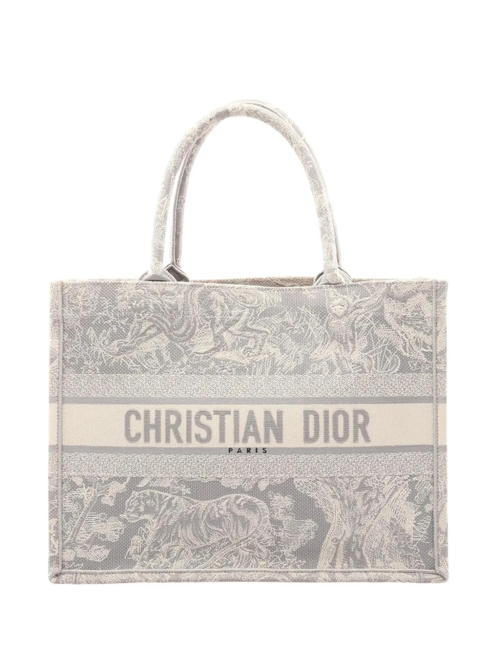 Christian Dior Pre-Owned 2021 Medium Canvas Embroidered Reverse Dioriviera Toile De Jouy Book tote bag - Grey | Farfetch Global