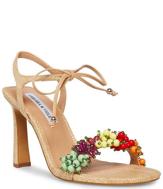 Tristy Rainbow Bead Embellished Square Toe Sandals | Dillards