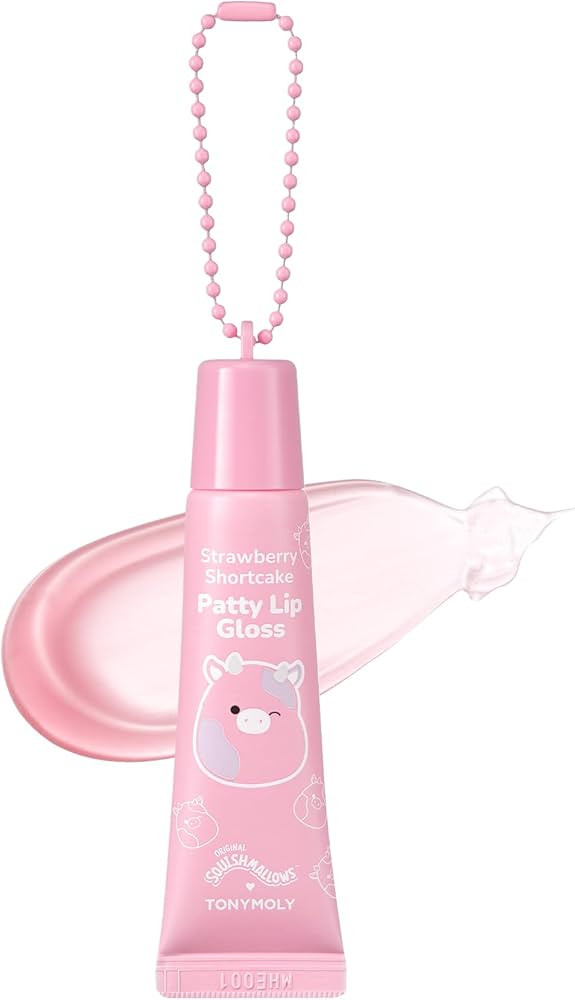 TONYMOLY x Squishmallows Patty Keychain Lip Gloss – Strawberry Shortcake Sheer Pink Gloss, Hydr... | Amazon (US)