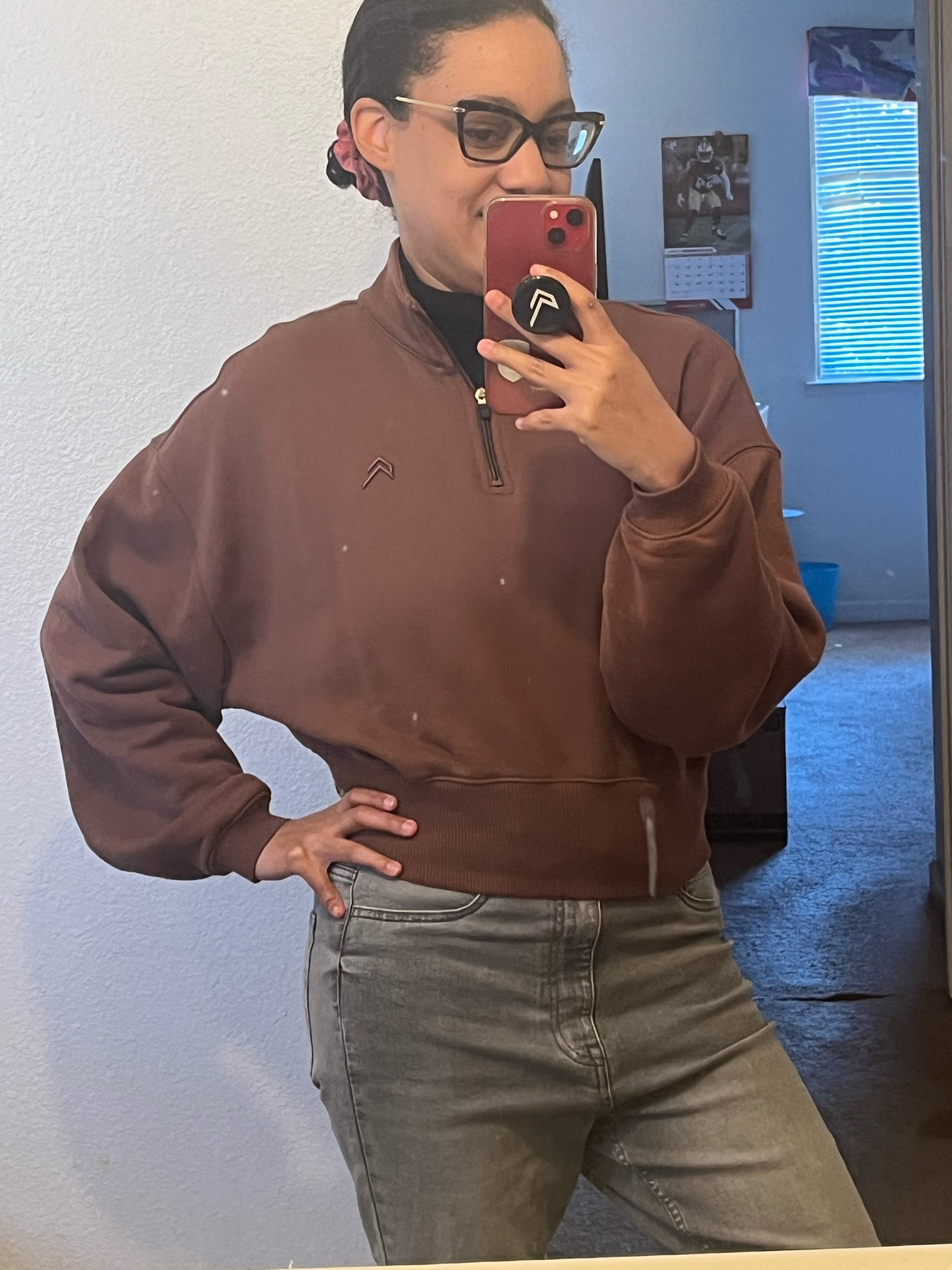 OOTD
Black turtleneck in size medium 
All day 2020 est crop 1/4 zip chestnut sweatshirt in size medium 
Grey  jeans size medium 
@oneractive 
@HM
@walmart 

#LTKStyleTip #LTKFindsUnder50 #LTKHome