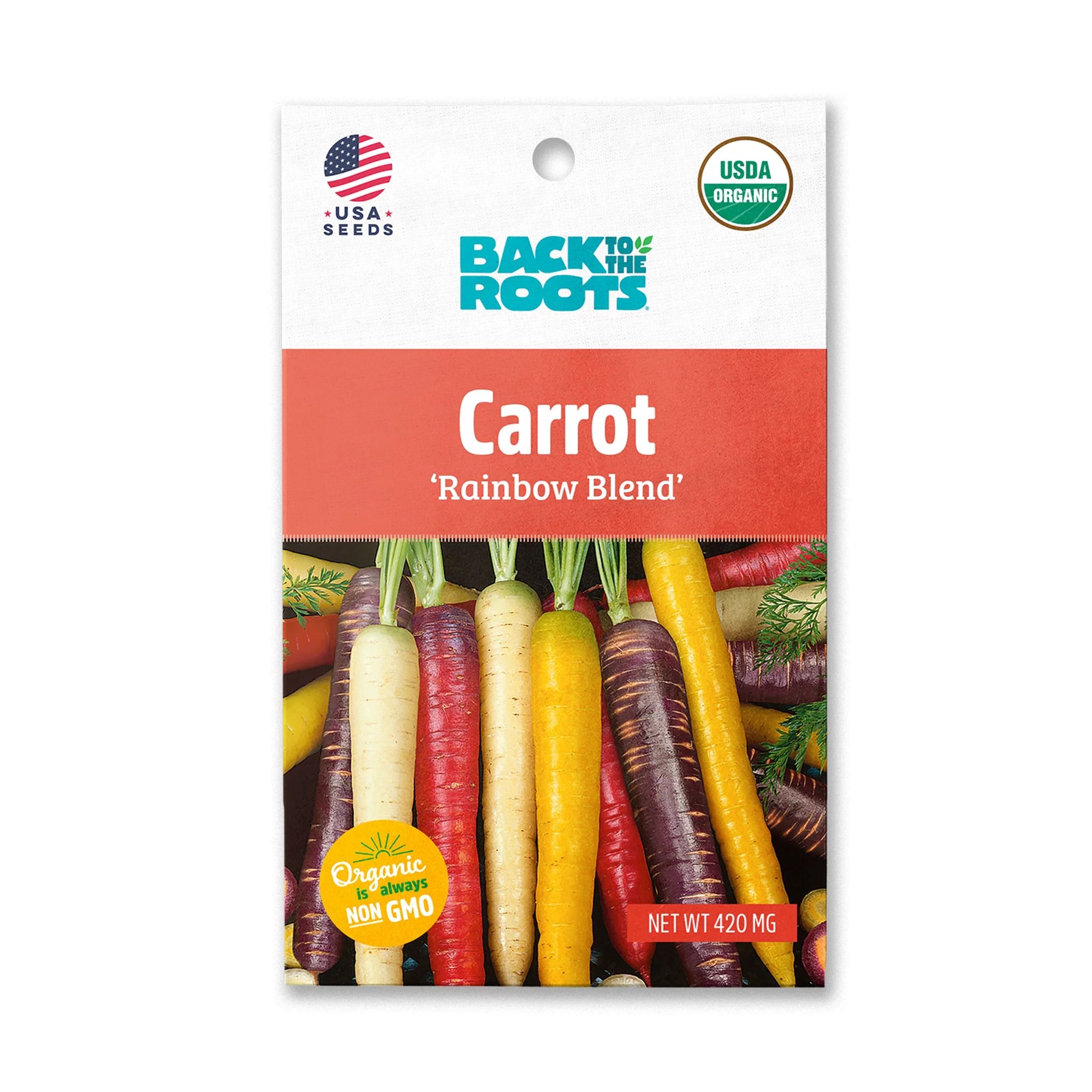 Back to the Roots Organic Rainbow Blend Carrot Vegetable Seeds, 1 Seed Packet | Walmart (US)