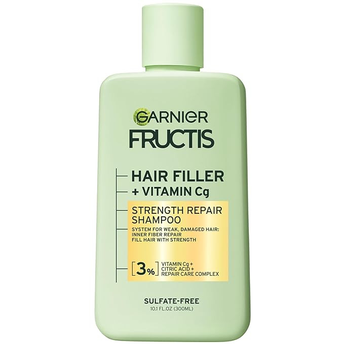 Garnier Fructis Hair Filler Strength Repair Shampoo with Vitamin Cg, Sulfate Free Shampoo for Wea... | Amazon (US)