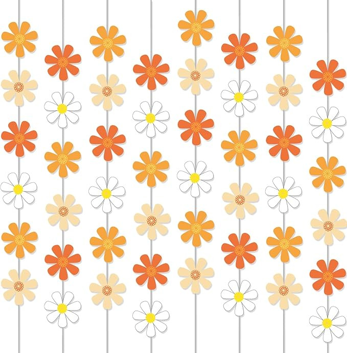 Daisy Groovy Boho Party Banners Daisy Garland Kit Daisy Hanging Swirl Daisy Party Supplies Decora... | Amazon (US)