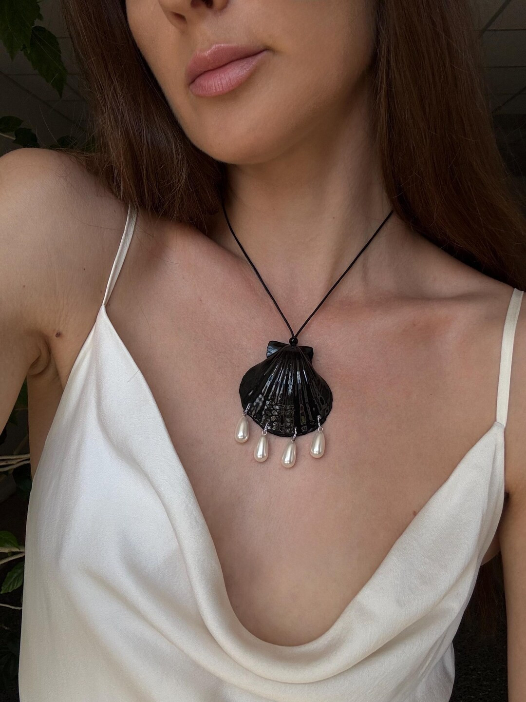 Shell Necklace With Pearl Drops - Etsy | Etsy (US)