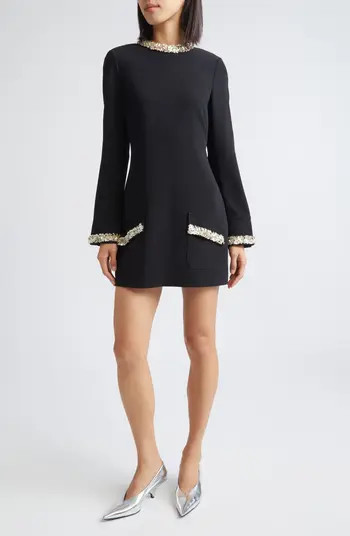 Adi Floral Embellished Long Sleeve Minidress | Nordstrom