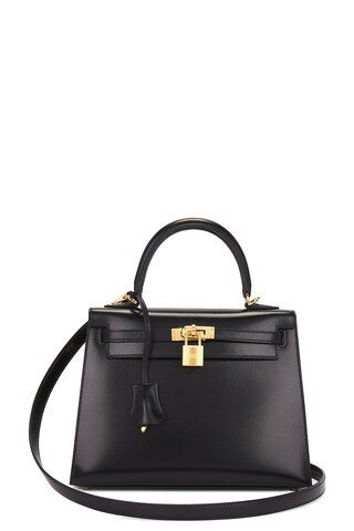 Hermes Box Kelly 25 Handbag in Black | FWRD 
