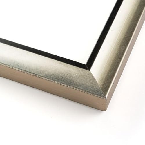 11x14 Frame Silver with Black Rim Solid Wood Picture Frame Width 1.25 Inches | Interior Frame Depth 0.4375 Inches | Sterling Photo Frame Complete with UV Acrylic, Foam Board Backing & Hanging Hardware | Amazon (US)