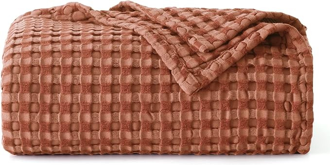 Bedsure Cooling Cotton Waffle Weave Blanket - Lightweight Breathable Blanket of Rayon Derived fro... | Amazon (US)