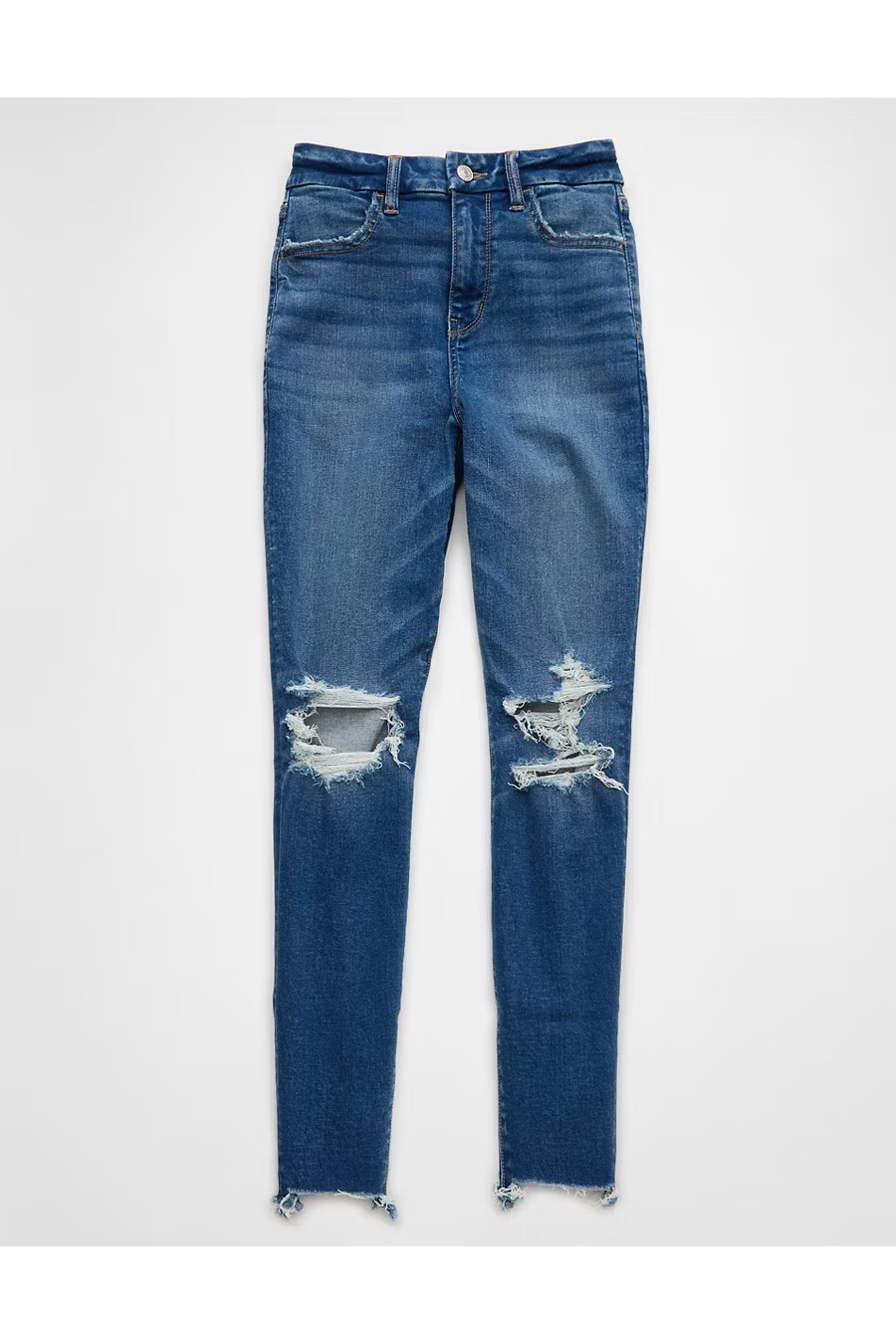 AE Next Level Curvy Ripped High-Waisted Jegging Women's Cool Torn 18 Short | American Eagle Outfitters (US & CA)
