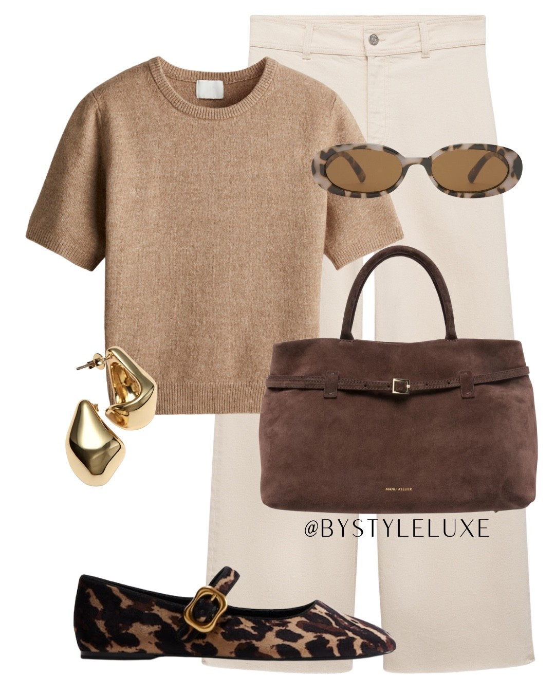 BROWN TONES - a chic knitted camel brown top paired with off white jeans for a classic look

#LTKstyletip #LTKshoes #LTKbag