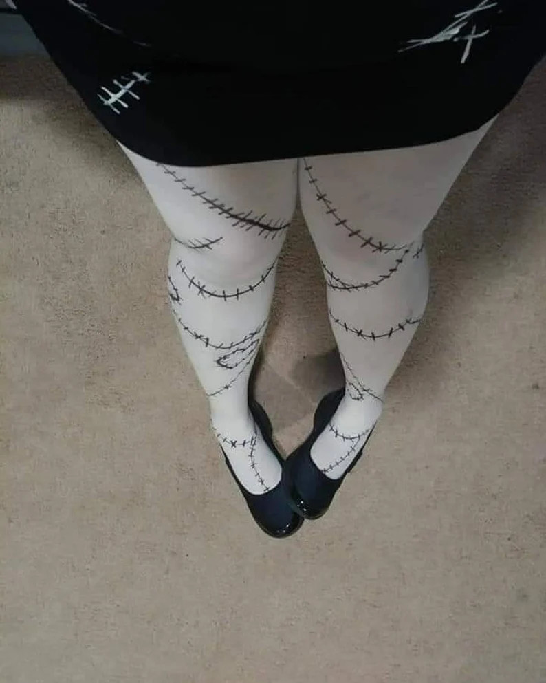 Sally Inspired Footed Leggings With Stitches Light Blue | Etsy | Etsy (US)