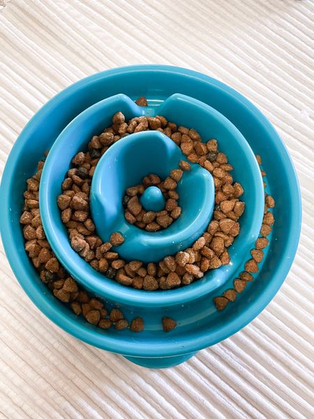 This slow feeder has been very helpful. Piper would eat her food in 30 seconds, and this slows her down so she has better digestion. Highly recommend for dogs.

#LTKfindsunder50