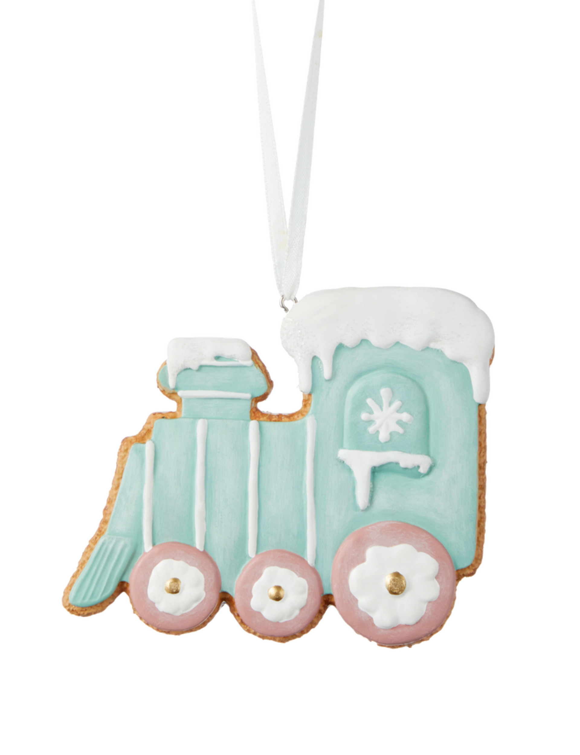 CANVAS Brights Collection Train Gingerbread Cookie Christmas Ornament, Turquoise, 4-in | Canadian Tire