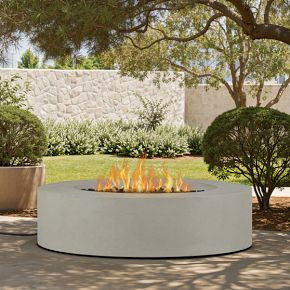 Sutton Concrete Low Round Fire Pit Table (43") | West Elm (US)