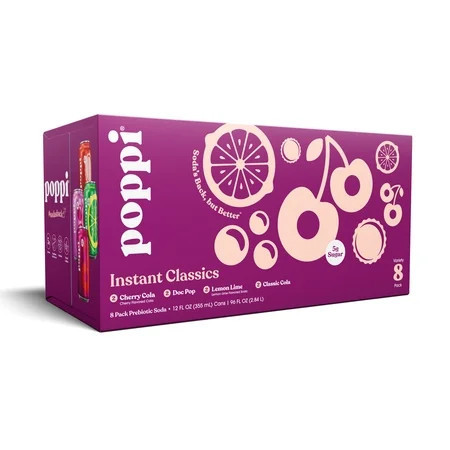 Poppi Classic Variety Pack Prebiotic Soda, 12 fl oz, 8 Pack Cans | Walmart (US)