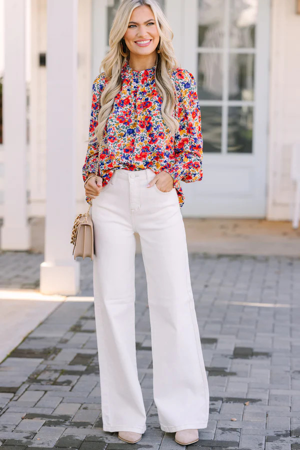 Can't Change White Floral Blouse | The Mint Julep Boutique