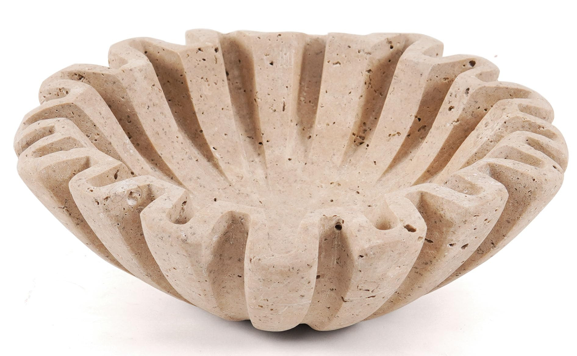 SPESHSTONES Marble Decorative Bowl 6 Inch Handmade Travertine Scalloped Bowls for Aesthetic Home ... | Amazon (US)