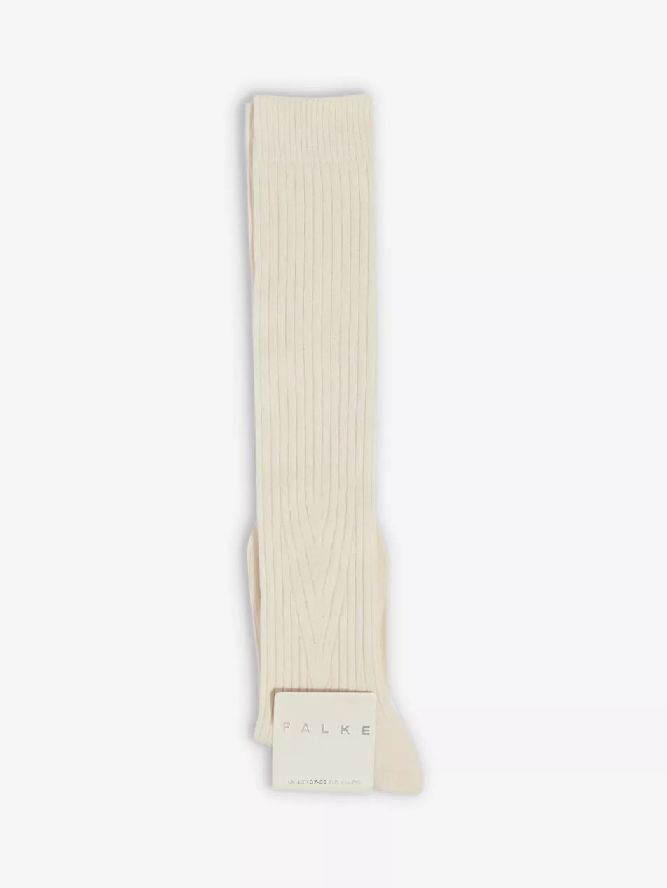 Textured knee-high organic cotton and recycled wool-blend knitted socks | Selfridges