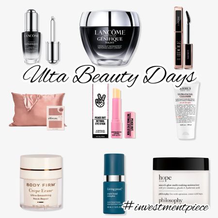 Today in the @ulta beauty days deals- #lancome (this cult fave mascara is in my bag!), must have creams for face and body, retinol eye stick and one of my fave satin pillow cases! #investmentpiece 

#LTKfindsunder100 #LTKbeauty #LTKsalealert