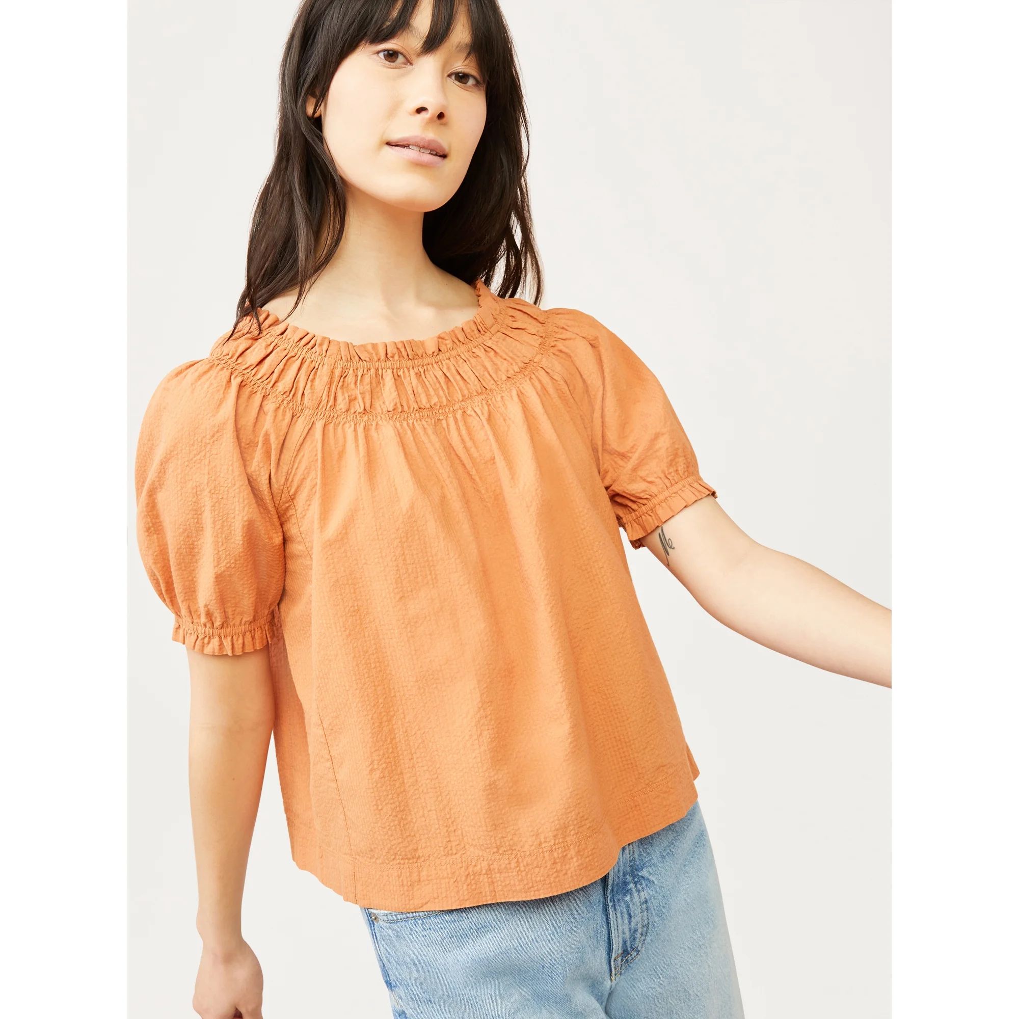 Free Assembly Women’s Puff Sleeve Top | Walmart (US)