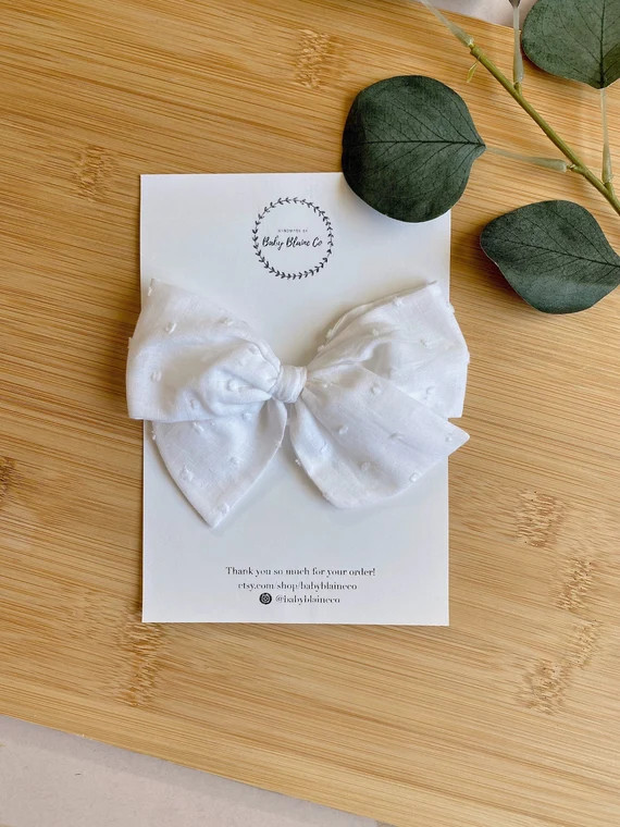 White Swiss Dot Bow | Etsy | Etsy (US)