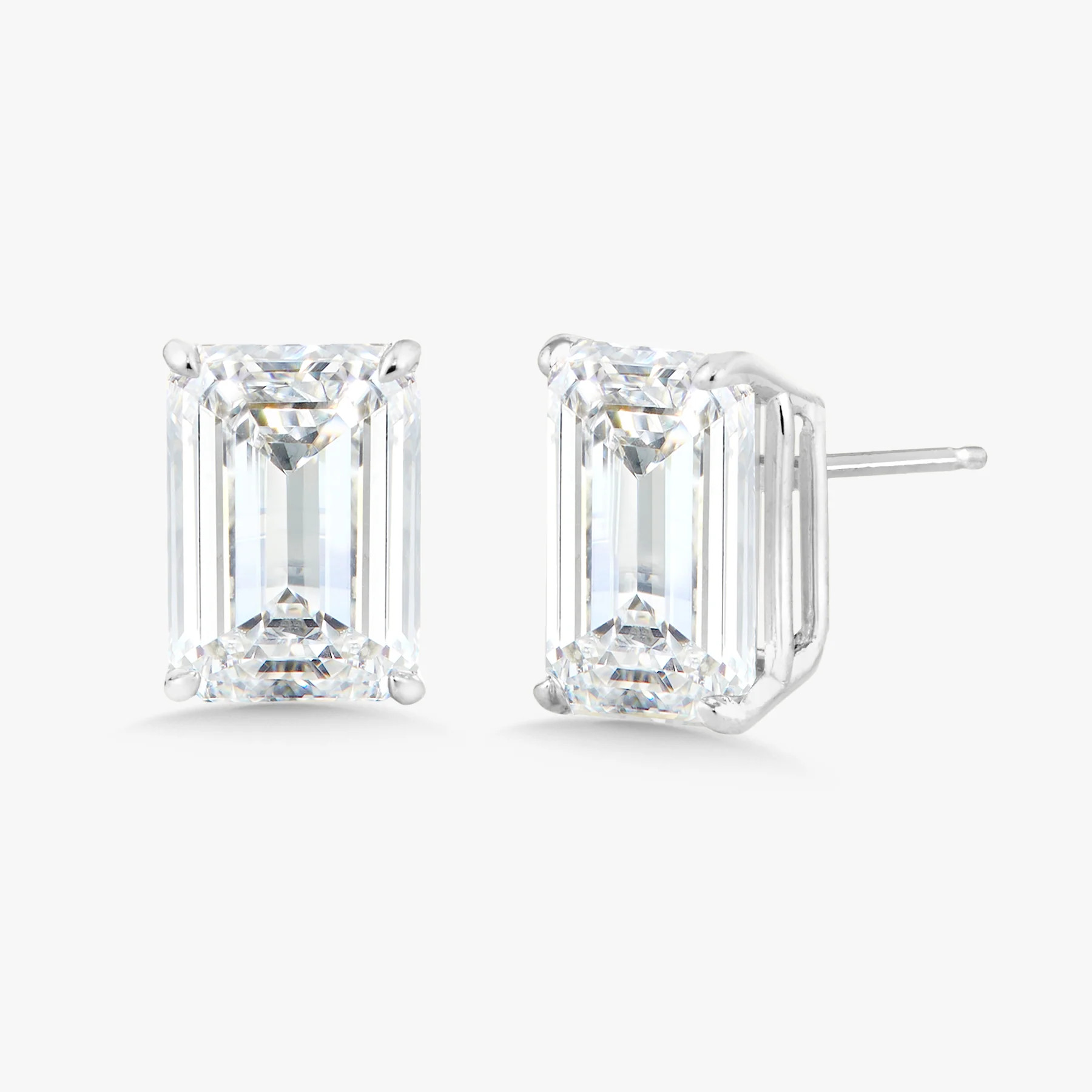 Lab Grown Emerald Cut Diamond Studs | RW Fine Jewelry