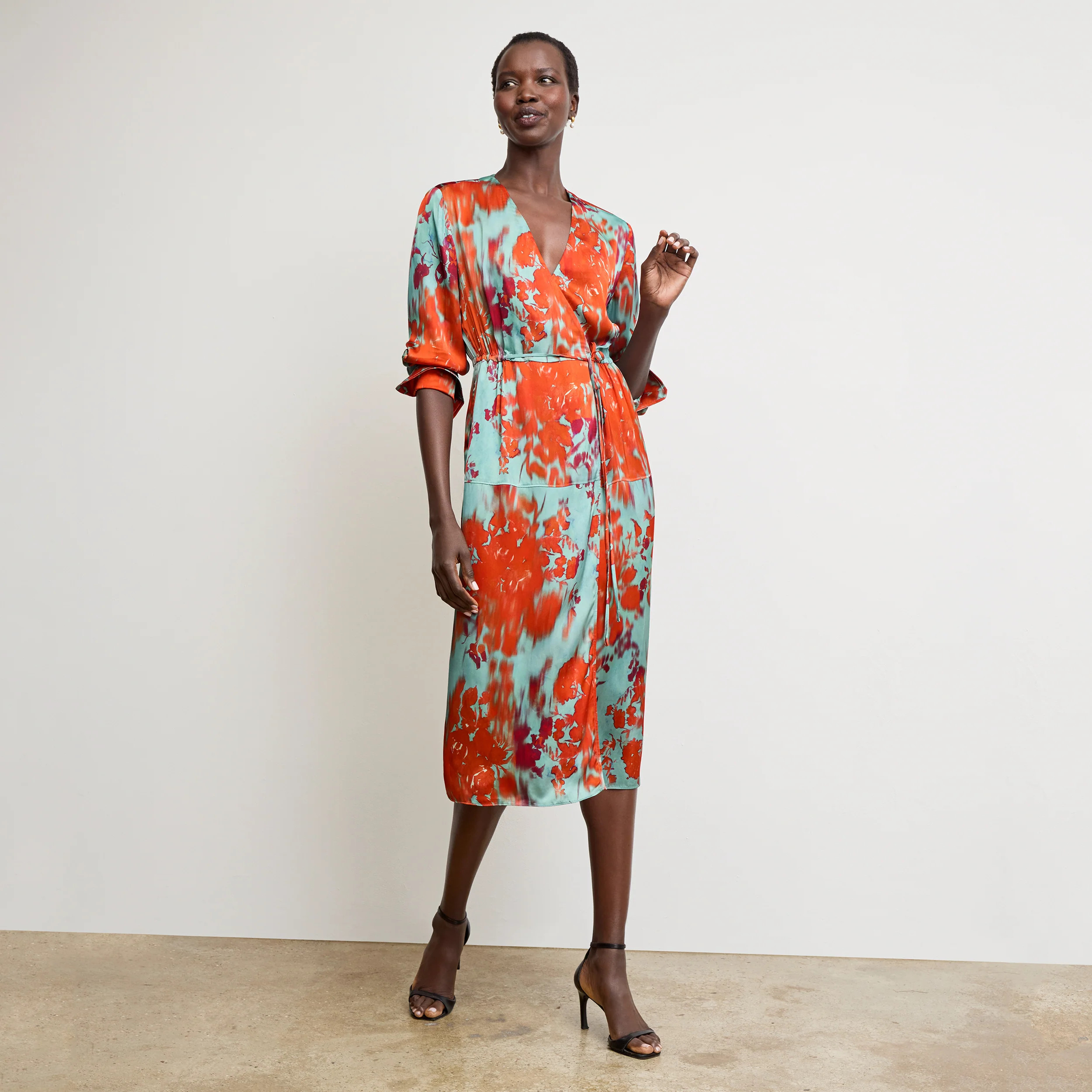 Deana Wrap Dress - Printed Viscose :: Ombre Floral | MM LaFleur