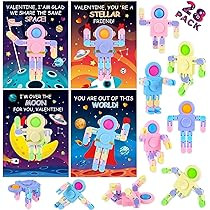Valentines Day Gifts for Kids Classroom - 28PACK Pop Fidget Spinners Astronaut Bulk with Unique V... | Amazon (US)