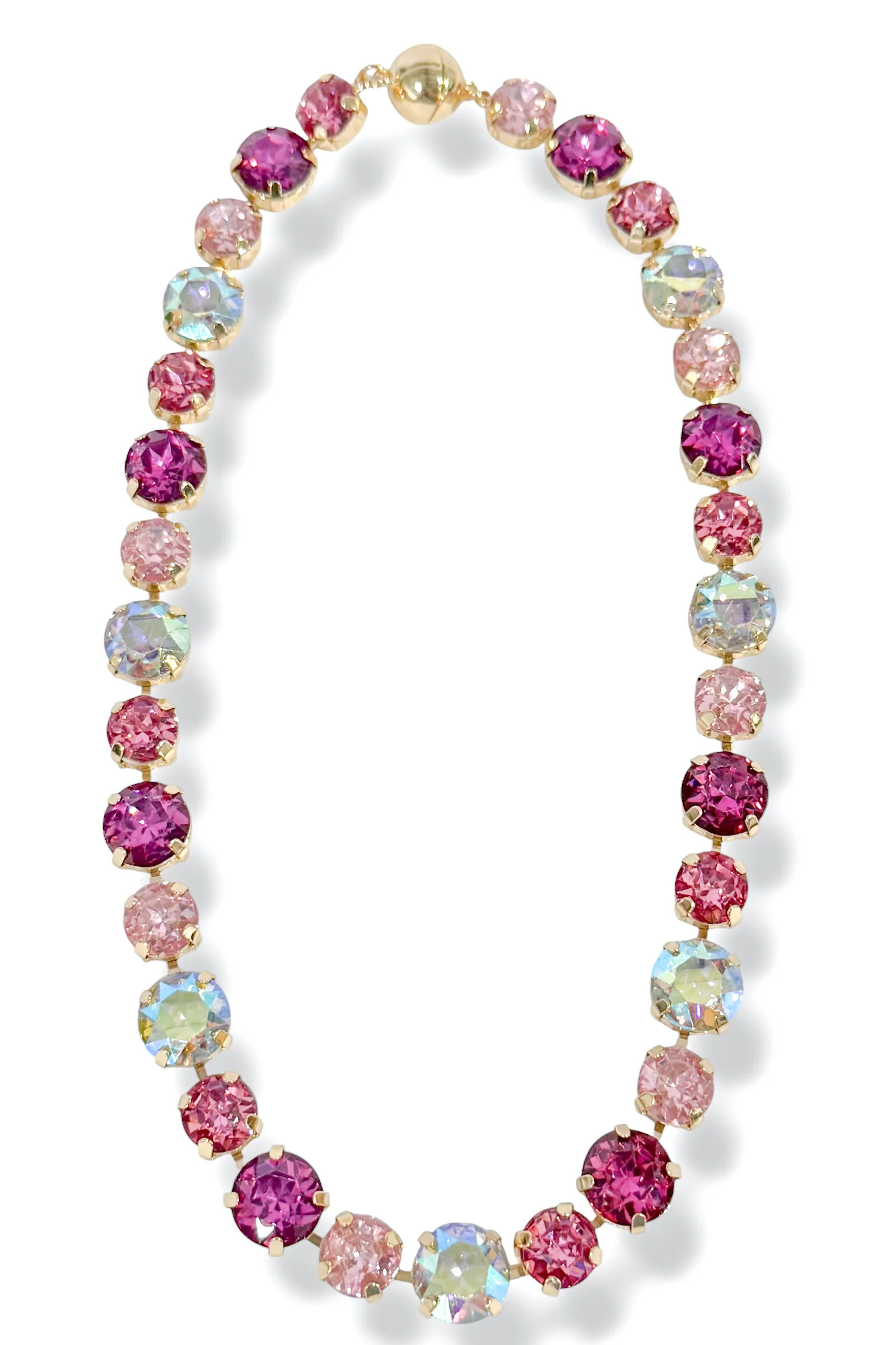 TWT®  Collection Margret Fuchsia Glass Stone Magnetic Necklace | The Willow Tree