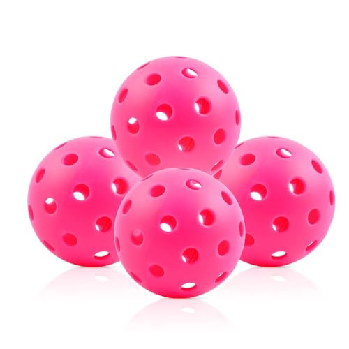 Fizzazzle Outdoor Pickleball Balls 40 Holes - 4 Pack USAPA Standard Pink Balls - Pickleball Accessories Set - High Bounce True Flight & Durable Pickle Balls | Amazon (US)