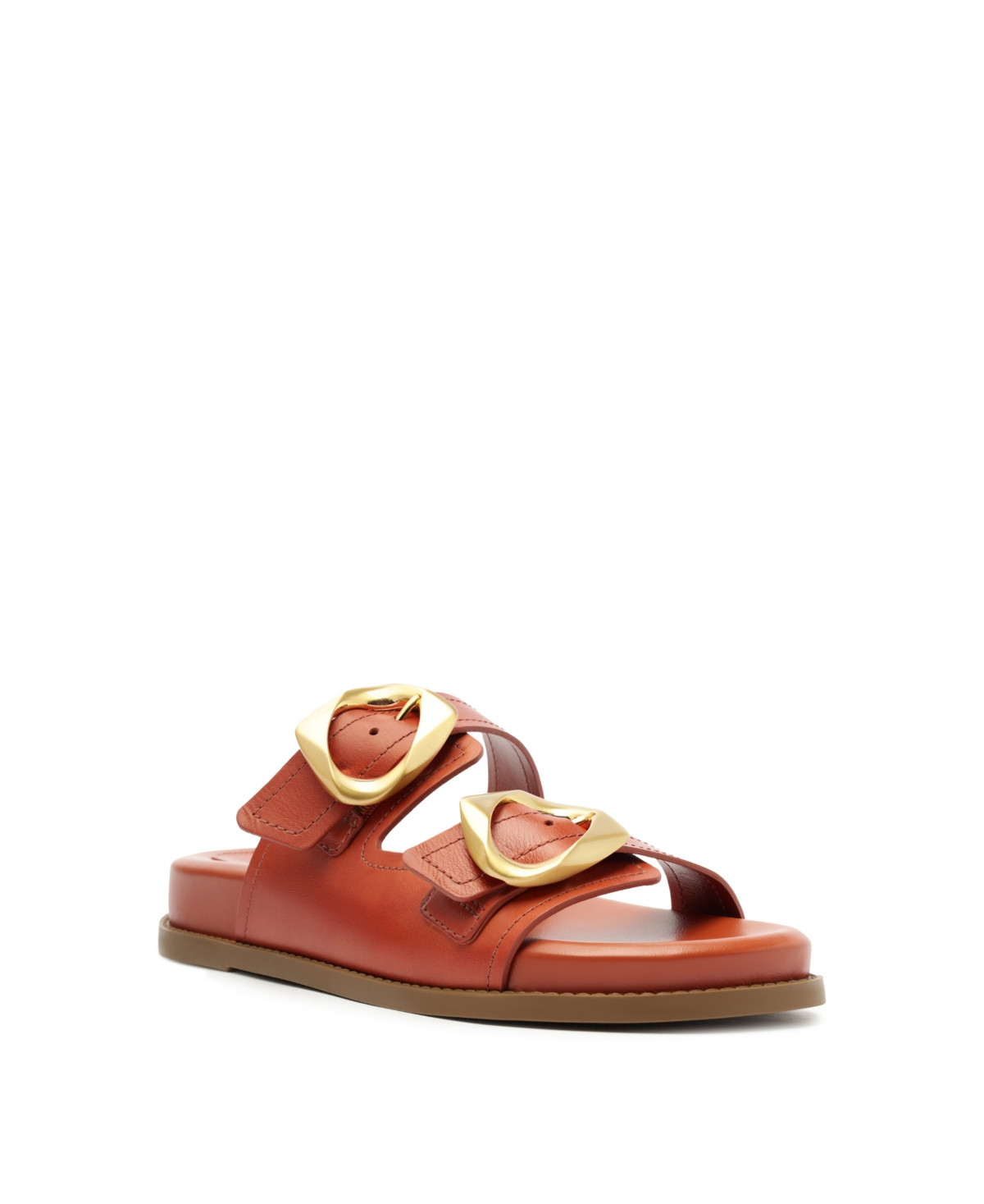 Schutz Women's Olga Sporty Round Toe Flat Sandals - Orange | Macy's