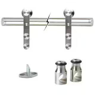 72 in. Stainless Steel Sliding Barn Door Track and Hardware Kit | The Home Depot