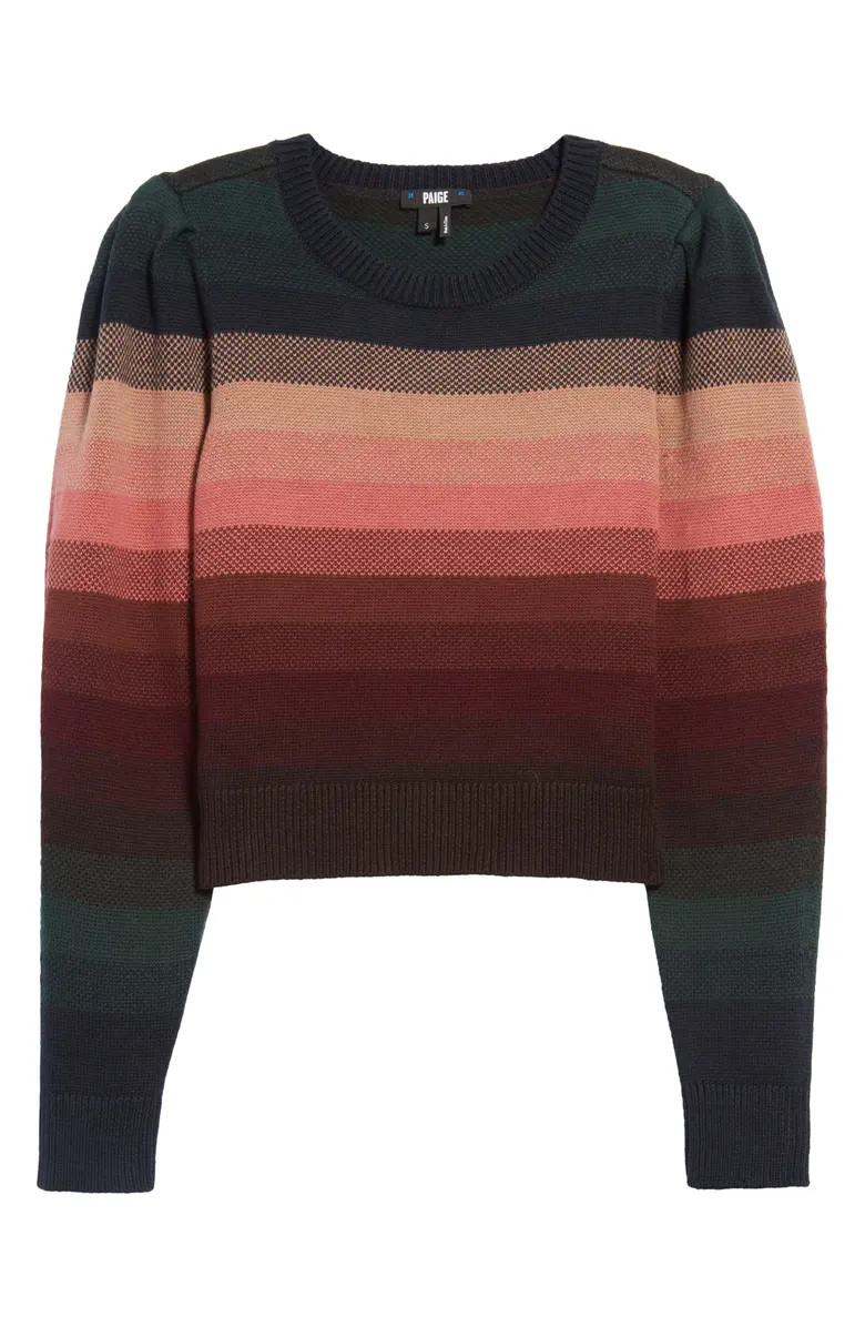 PAIGE Callisto Stripe Crop Cotton & Cashmere Sweater | Nordstrom | Nordstrom