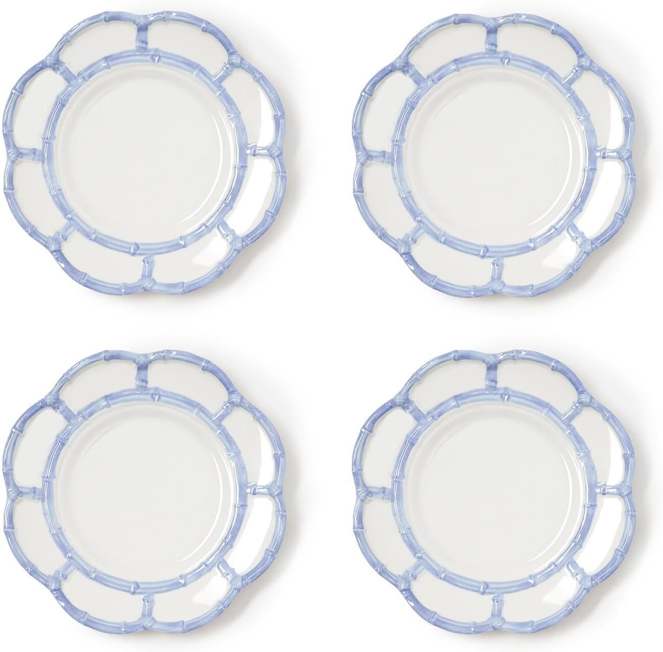 Two's Company French Blue Bamboo Touch Salad Plates, 8.75-Inch, Set of 4 | Amazon (US)