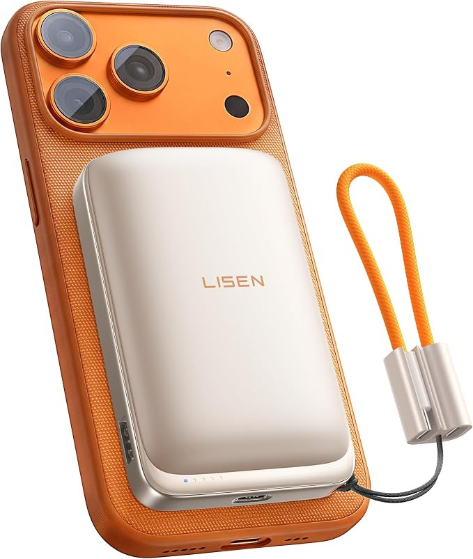 LISEN Qi2.2 25W for Magsafe Power Bank, 65W USB C Fast Charging, 10000mAh Magnetic Wireless Porta... | Amazon (US)