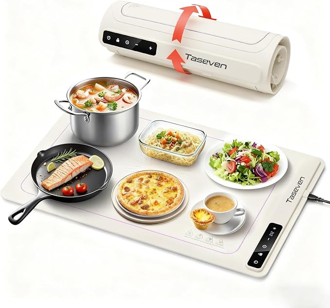 Food Warming Mat, Silicone Heating Tray with 7 Temperature Settings, Quick Full Surface Heating P... | Amazon (US)