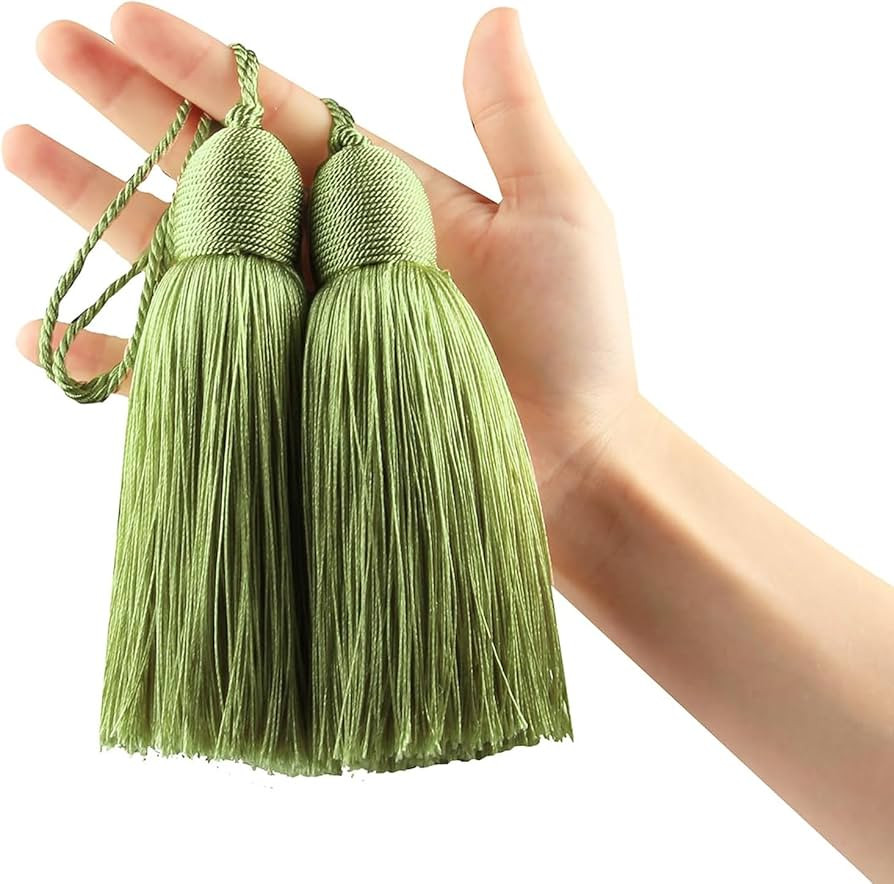 Fenghuangwu 2pcs Tassel Charms Polyester Key Tassels with Loop,DIY Handmade Craft Accessories of ... | Amazon (US)