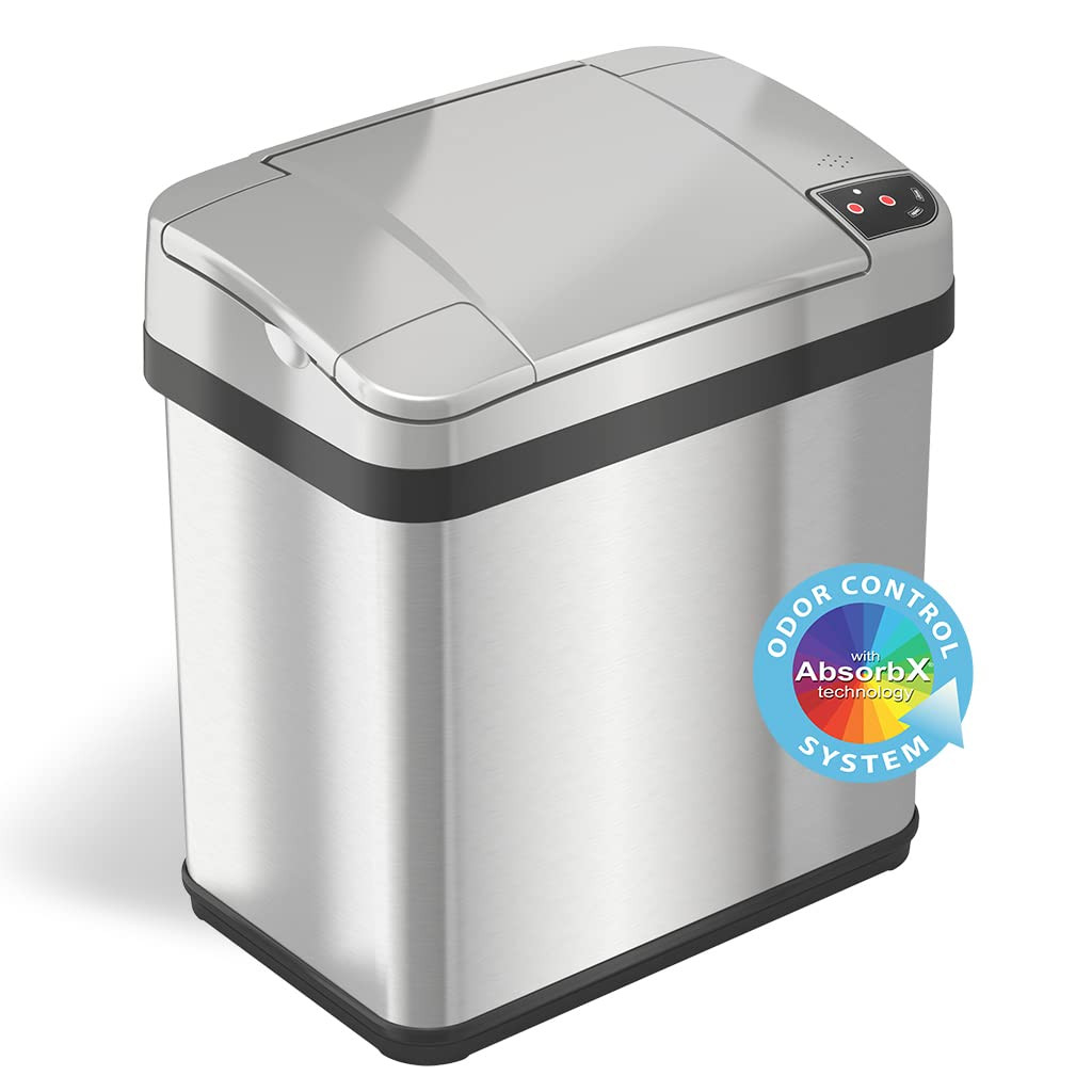 iTouchless Sensor Garbage Can Kitchen Wastebasket, 2.5 Gallon, 2.5 Gal Silver | Amazon (US)