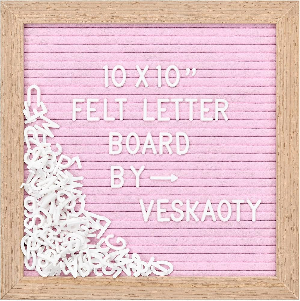 Felt Letter Board with 294 Letters, Numbers & Symbols - 10 x 10 inch Changeable Message Board wit... | Amazon (US)