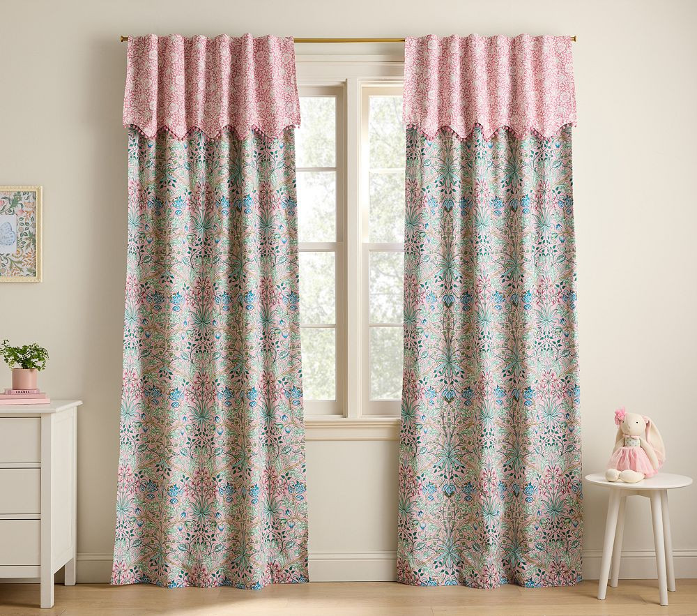 Morris & Co. Hyacinth And Mallow Blackout Curtain | Pottery Barn Kids