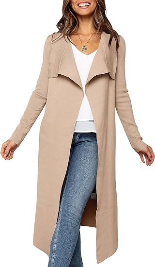 ANRABESS Women's Cardigan Sweater Open Front Long Jackets Knitted Sweater Soft Fuzzy 2023 Fall Wi... | Amazon (US)