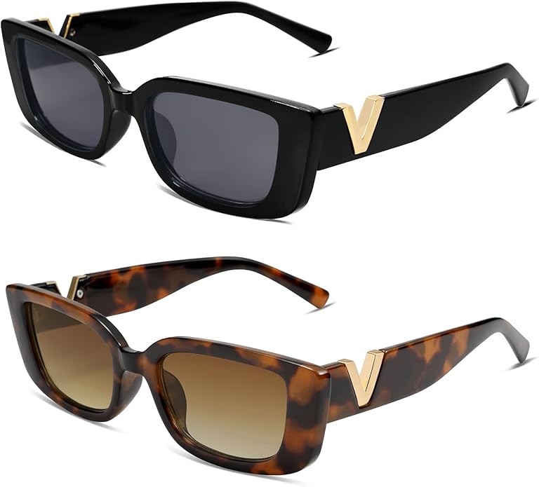 Allarallvr Rectangle Sunglasses for Women 90s Retro Trendy Y2K Classical Vintage Square Shades AR... | Amazon (US)