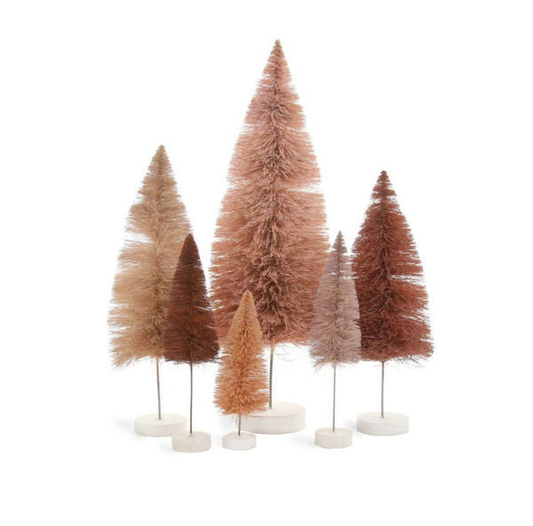 Renee Rose Bottle Brush Trees with Wood Bases, Set of 6 | Scout & Nimble