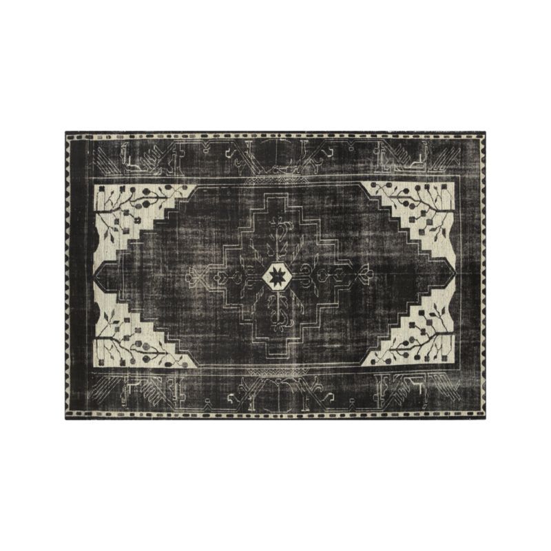 Anice Black Hand Knotted Oriental-Style Area Rug 10'x14' + Reviews | Crate & Barrel | Crate & Barrel