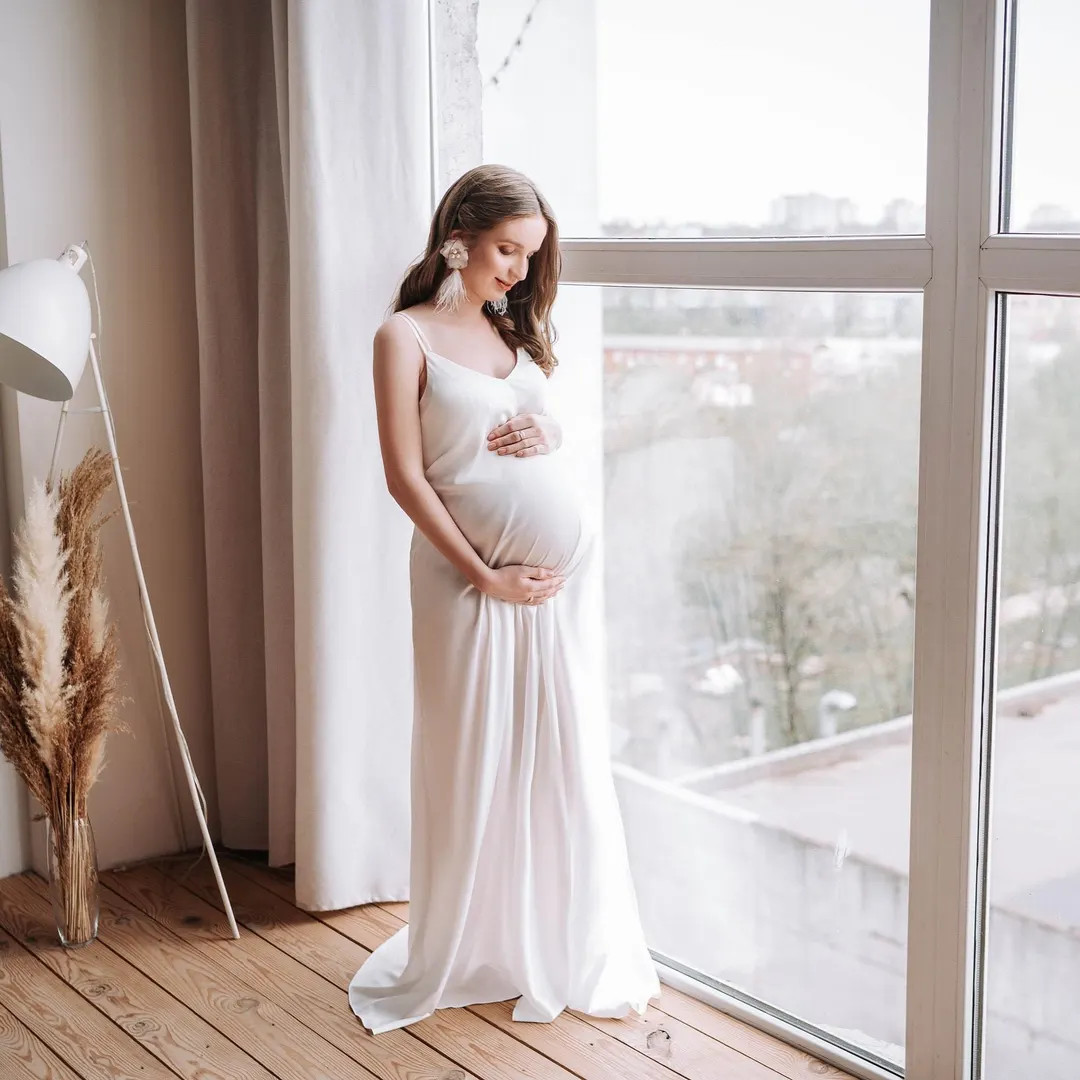 White Silk Maternity Gown: Adjustable Strap Slip Dress - Etsy | Etsy (Global)