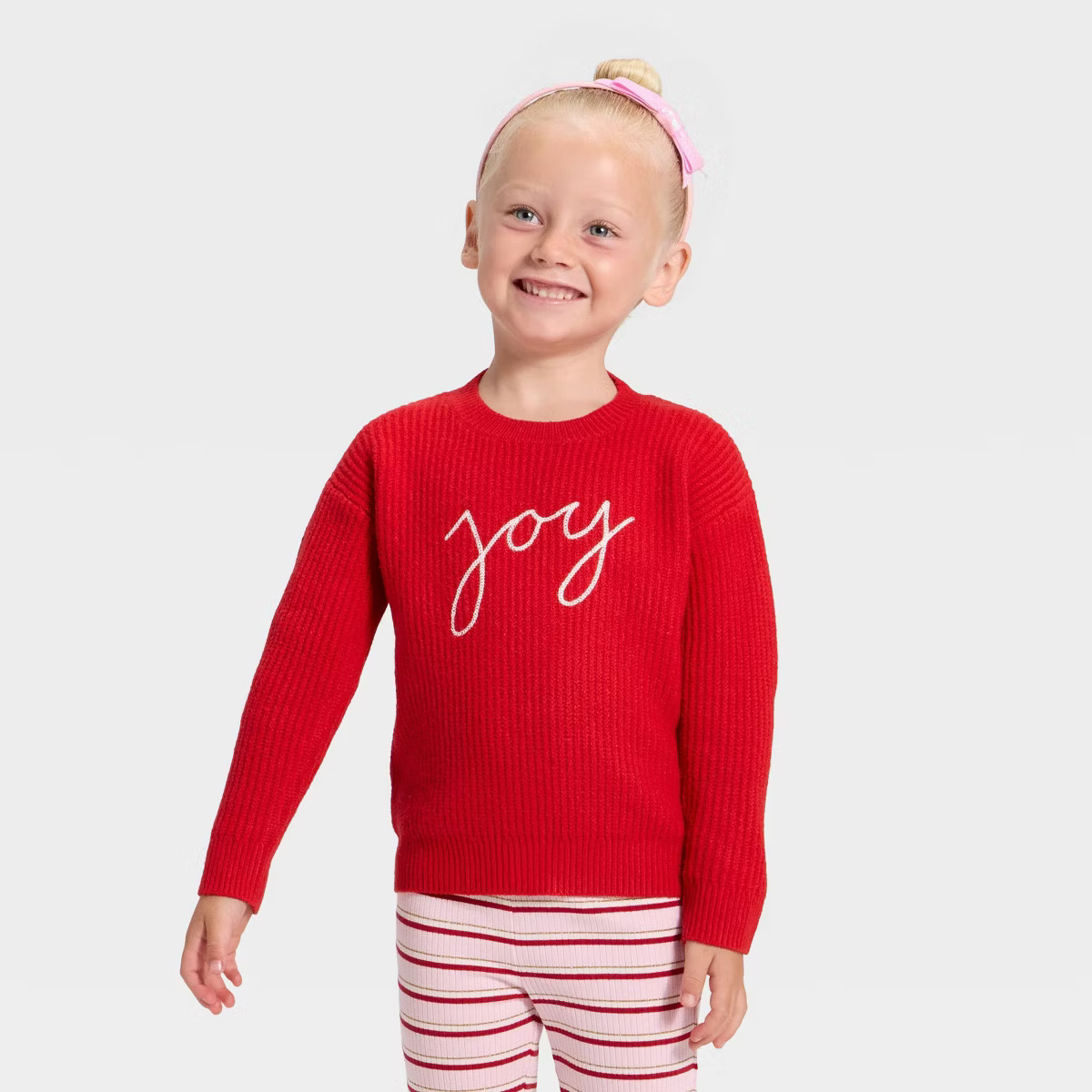 Toddler Girls' Crewneck Pullover Sweater - Cat & Jack™ Red 12M | Target