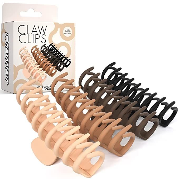 FRAMAR Large Claw Clips For Thick Hair – Large Hair Clip For Thick Hair, Girls Hair Clips Claw,... | Amazon (US)