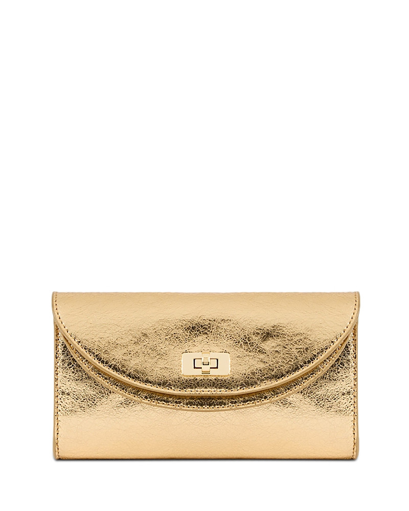 Sandro Mambo Metallic Gold Leather Clutch | Bloomingdale's (US)