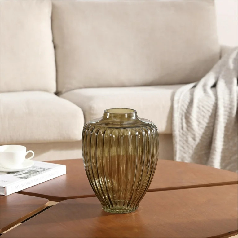 Home Decor Collection Style House Green Glass Vase, 7.5" L x 9.65" H | Walmart (US)